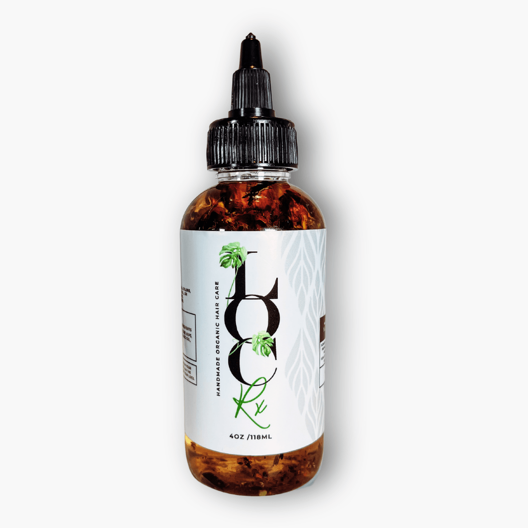 Inches - Nourishing Loc Oil - LocRx Alt text: Inches Nourishing Loc Oil - promotes healthy hair growth and protects locs with natural antioxidants and essential oils. Perfect for all hair types and textures. Say goodbye to dry, brittle locs and hello to healthy, vibrant locks!